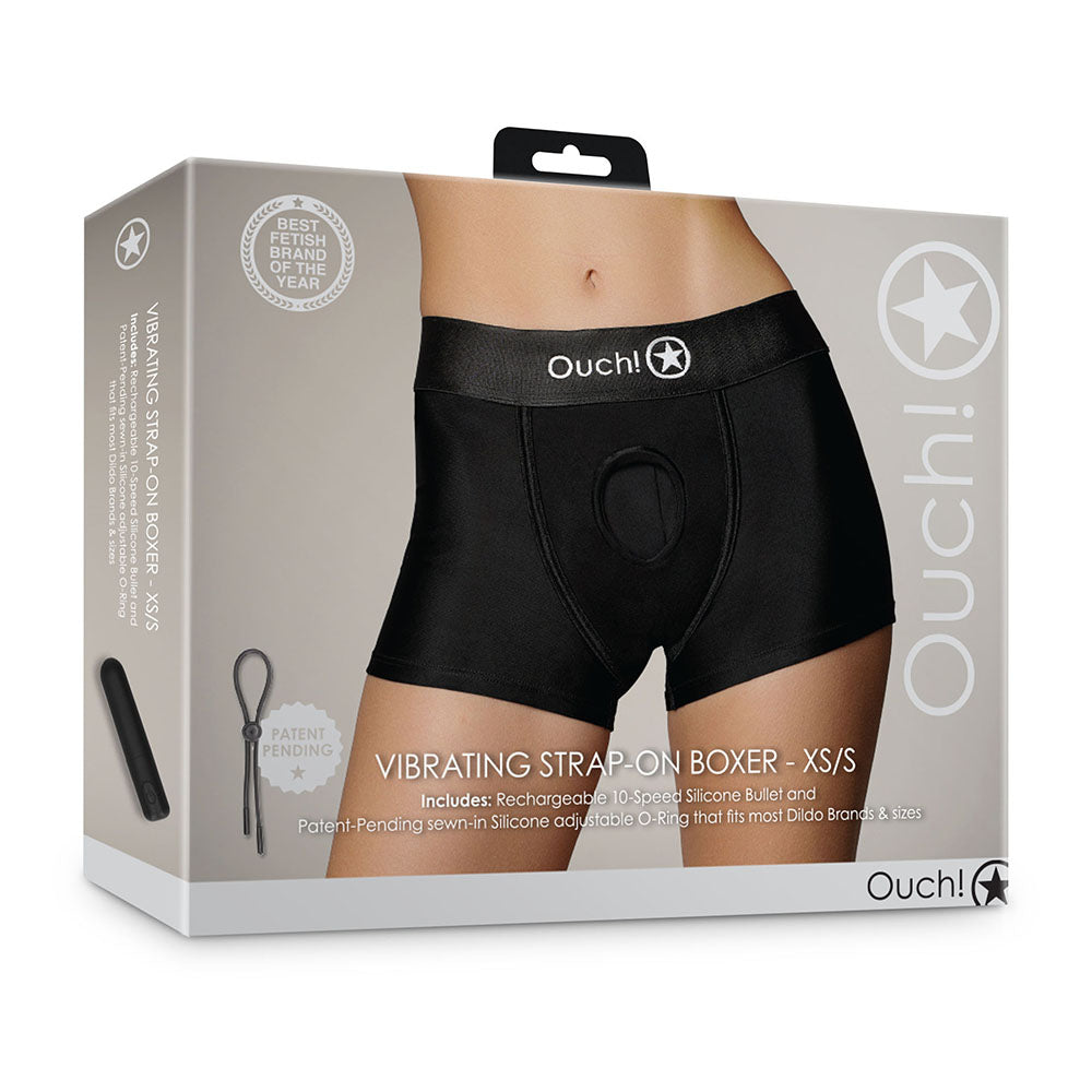 Ouch Vibr Strapon Boxer XS/S Blk